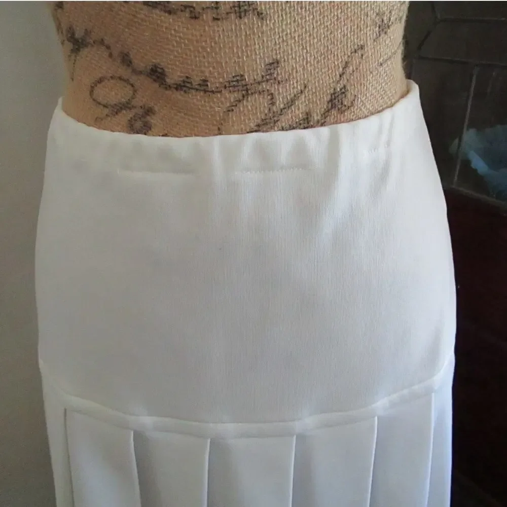 Vintage Act III White Pleated Tennis Golf Preppy Mini Skirt USA S/M 70s Coastal